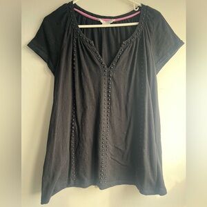 Boden boho Elegant Black Short Sleeve Tee 12